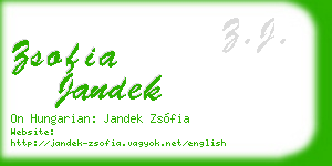 zsofia jandek business card